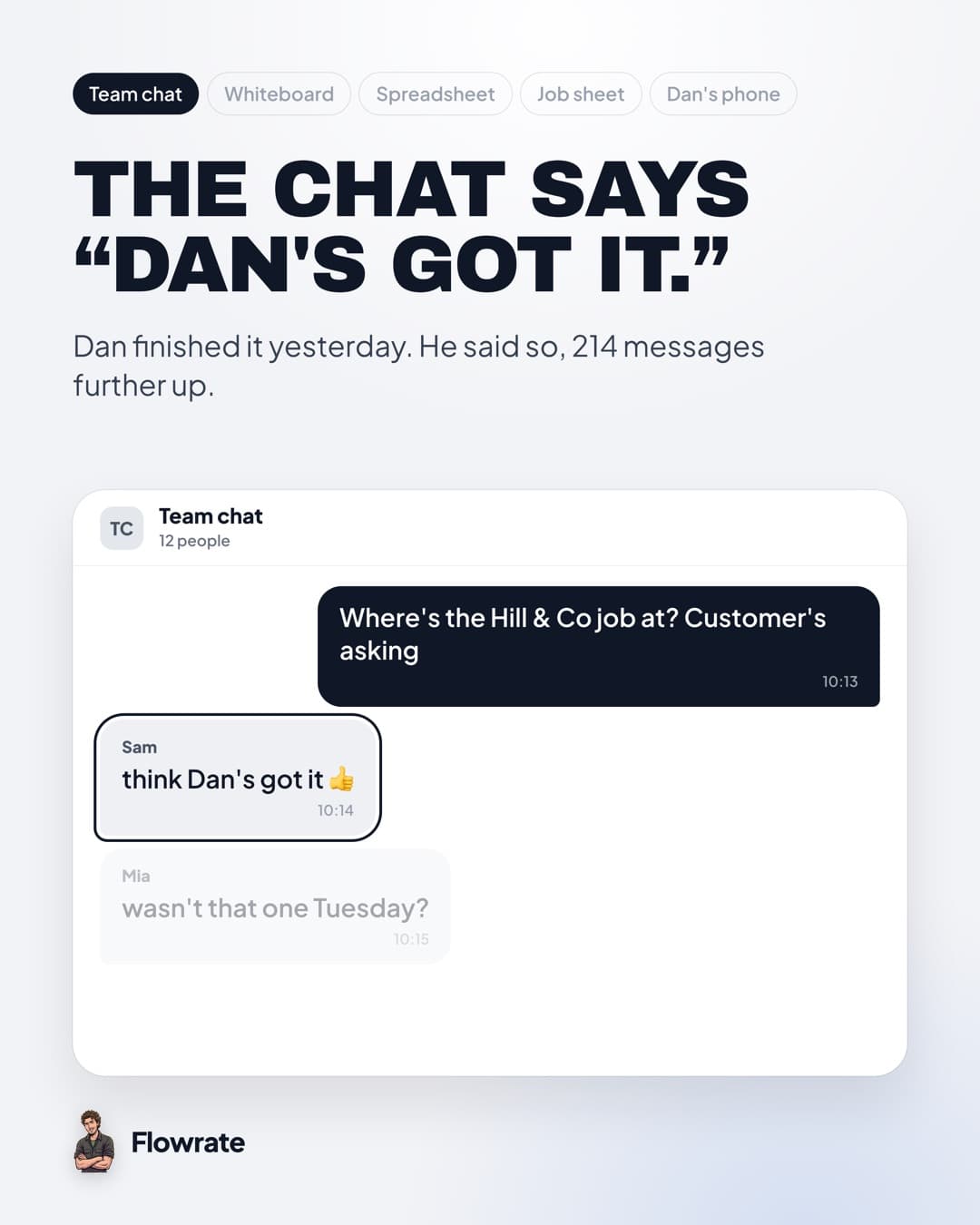 The team chat says Dan's got the job.